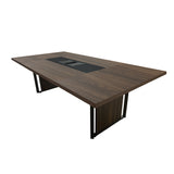 Mesa de Escritório Reunião 8 Lugares Retangular Com 2 Caixas de Tomadas - Euro Malta - 74AX240LX120P