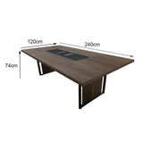 Mesa de Escritório Reunião 8 Lugares Retangular Com 2 Caixas de Tomadas - Euro Malta - 74AX240LX120P