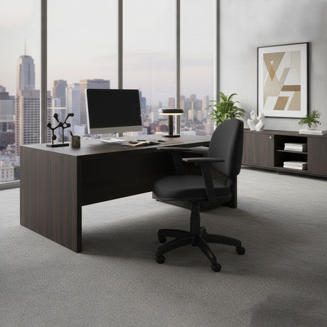 Cadeira de Escritório secretária giratória 758 em tecido space com braço Turim - MS System