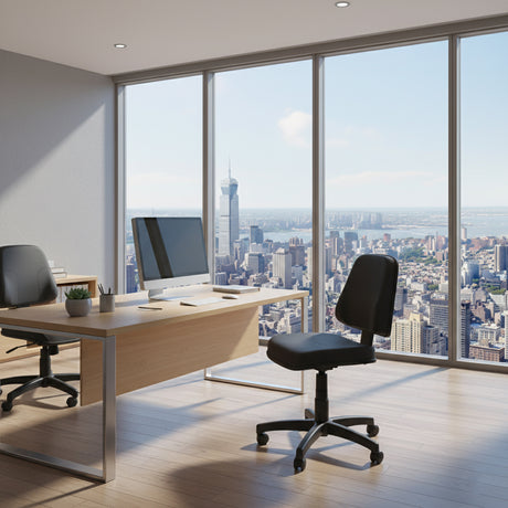 Cadeira de Escritório secretária giratória em courvin sem braço - Firenze