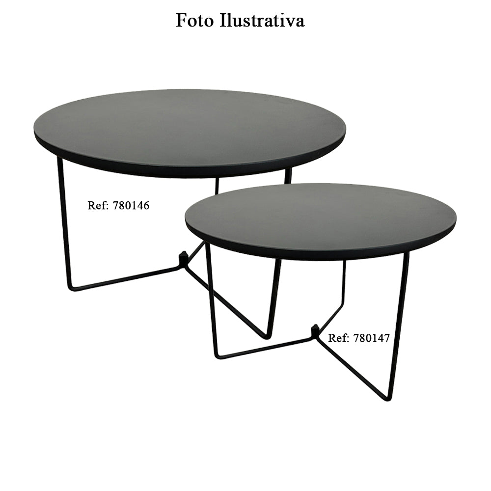 Mesa de Centro com Tampo MDF/BP e Base Metálica 38,2Ax60L