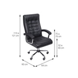 Cadeira de Escritório presidente em PU e base cromada Oslo - OR Design
