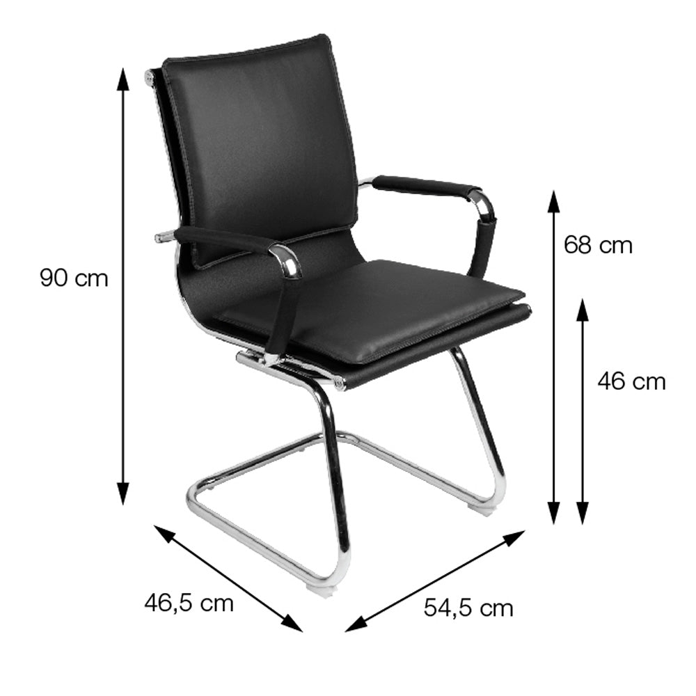 Cadeira Atendimento Pisa com base cromada - Or Design