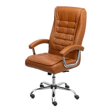 Cadeira de Escritório presidente em PU e base cromada Oslo - OR Design