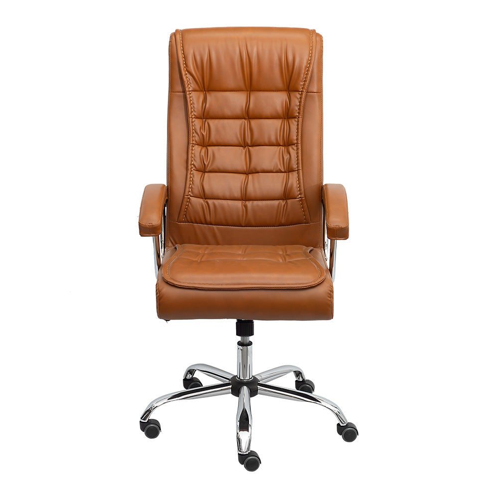 Cadeira de Escritório presidente em PU e base cromada Oslo - OR Design