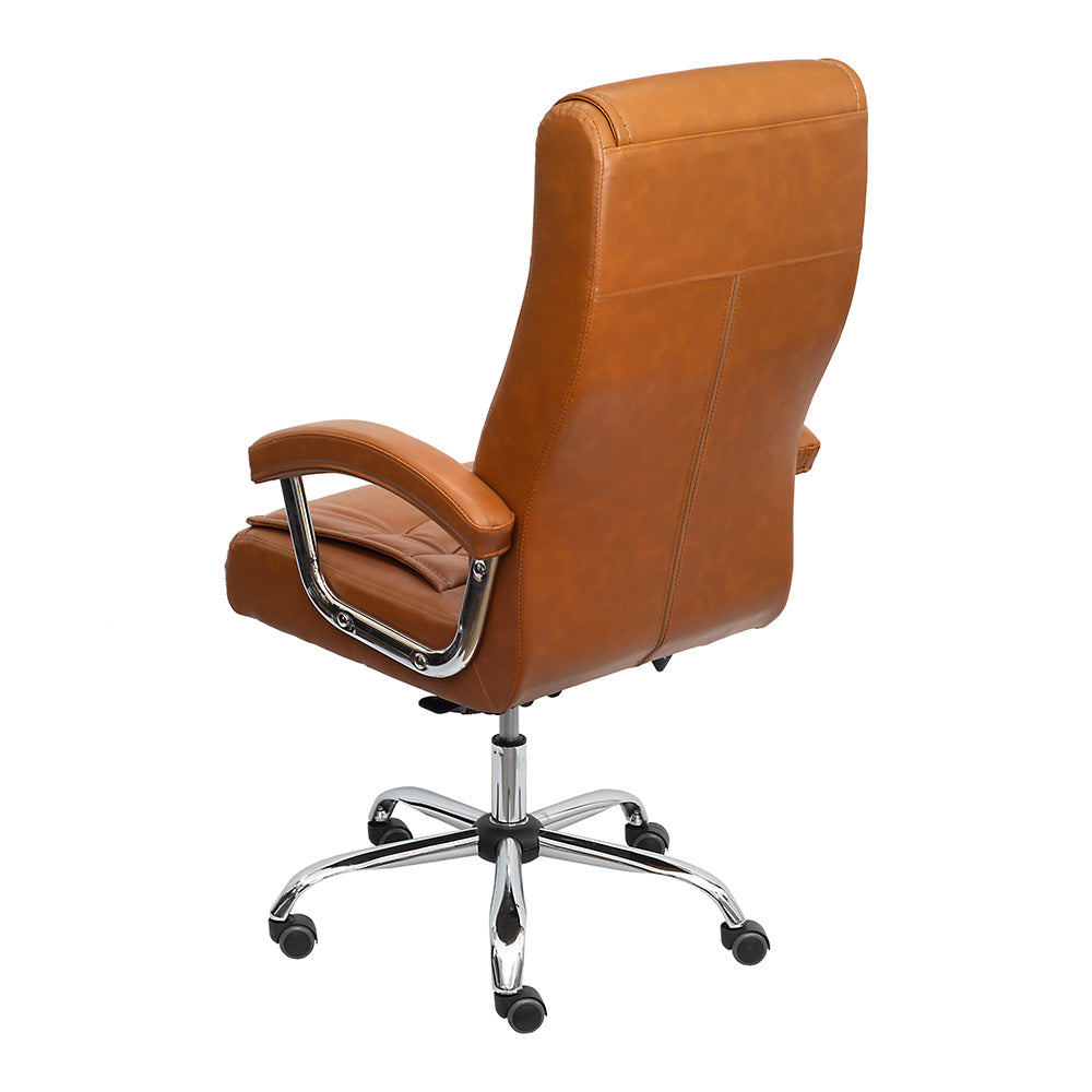 Cadeira de Escritório presidente em PU e base cromada Oslo - OR Design