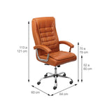 Cadeira de Escritório presidente em PU e base cromada Oslo - OR Design