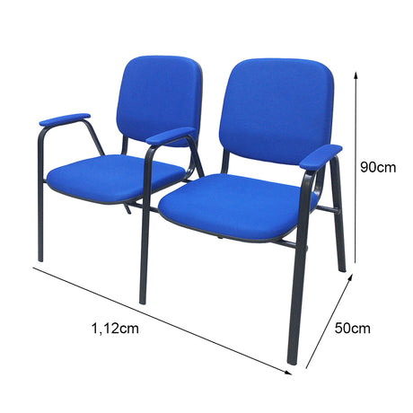 Longarina atendimento 2 Lugares com braço - MS Super Light