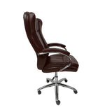 Cadeira de escritório presidente com estofado em PU e base cromada W80 - GRP Comercial