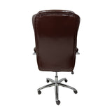 Cadeira de escritório presidente com estofado em PU e base cromada W80 - GRP Comercial