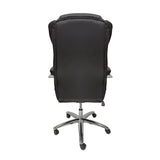 Cadeira de escritório presidente com estofado em PU e base cromada W80 - GRP Comercial
