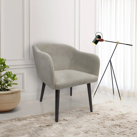 Poltrona Muscat 8005 Estofado em Boucle com base em madeira Preta - Móveis DAF