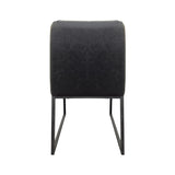 Cadeira de Escritório Yanka estofada em courvin liso e com pés em aço - Móveis DAF