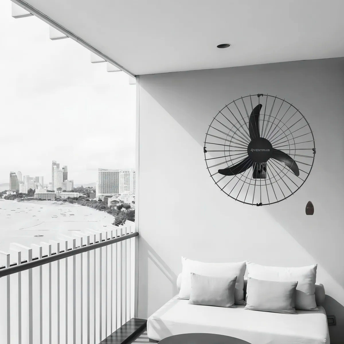 Ventilador de Parede  60CM BIVOLT 147W Preto - Otmo