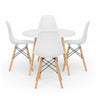 Kit com 1 Mesa e 4 Cadeiras Fixas Spezia em polipropileno com base em madeira