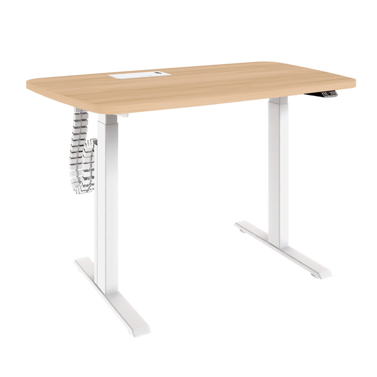 Mesa elétrica orgânica com caixa de tomadas esquerda 72 a 119A X 160L X 70P