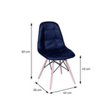 Cadeira fixa Botonê com estofado em PU e base de madeira, design elegante para salas de jantar e escritórios.